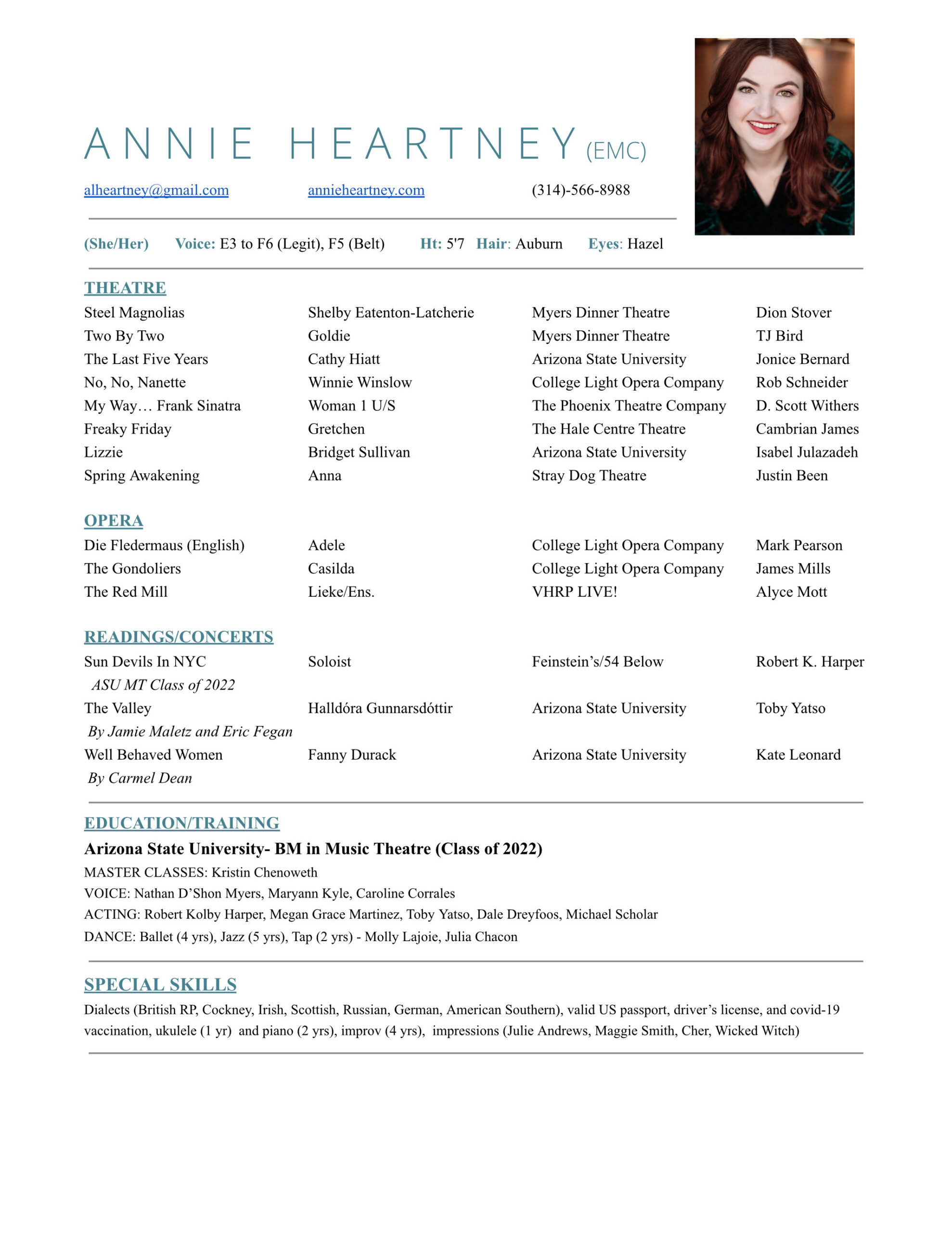 Resume | Annie Heartney